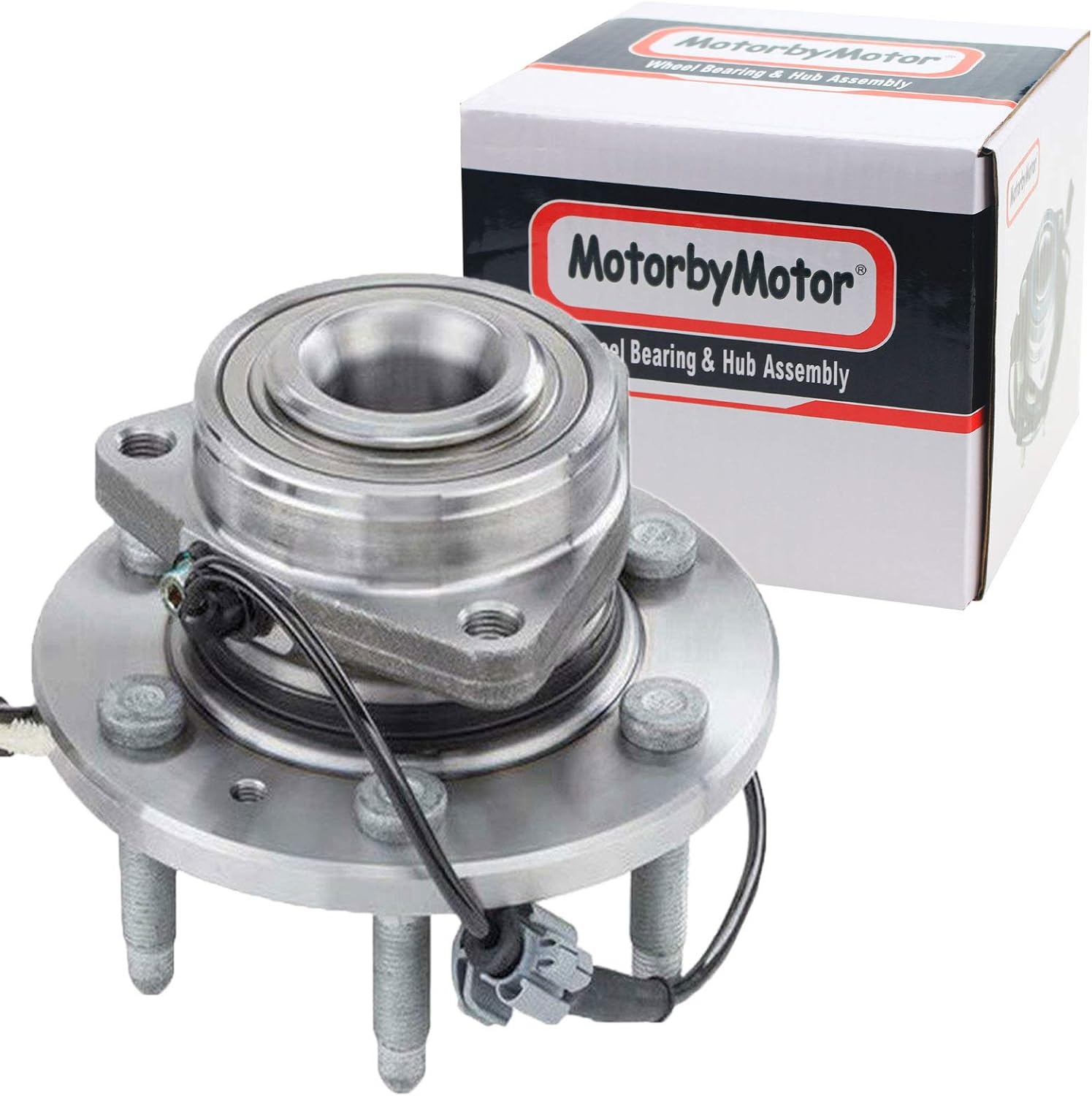 MotorbyMotor 515160 Front Wheel Bearing and Hub Assembly 4WD with 6 Lugs Fits for Chevy Silverado 1500 Suburban Tahoe, GMC Sierra 1500 Yukon XL, Cadillac XTS Escalade Hub Bearing (4x4, w/ABS)-2 Pack