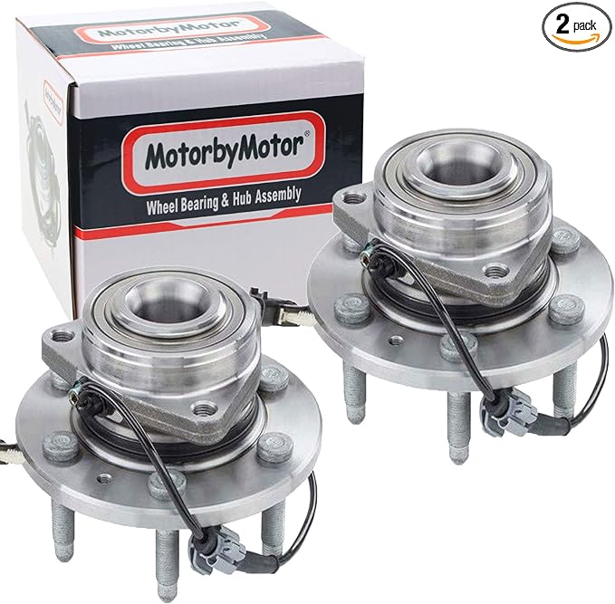 MotorbyMotor 515160 Front Wheel Bearing and Hub Assembly 4WD with 6 Lugs Fits for Chevy Silverado 1500 Suburban Tahoe, GMC Sierra 1500 Yukon XL, Cadillac XTS Escalade Hub Bearing (4x4, w/ABS)-2 Pack