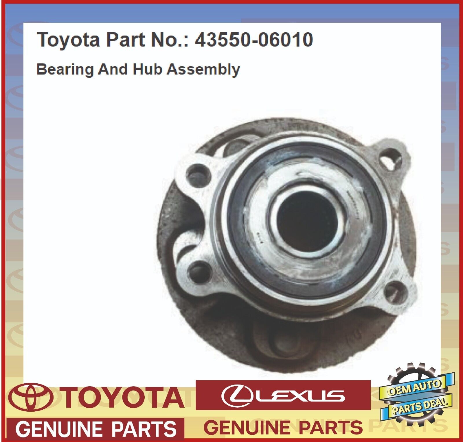 Toyota 4355006010 Genuine OEM Hub Assembly